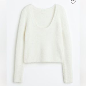 NWT - H&M Fluffy Knit Sweater White